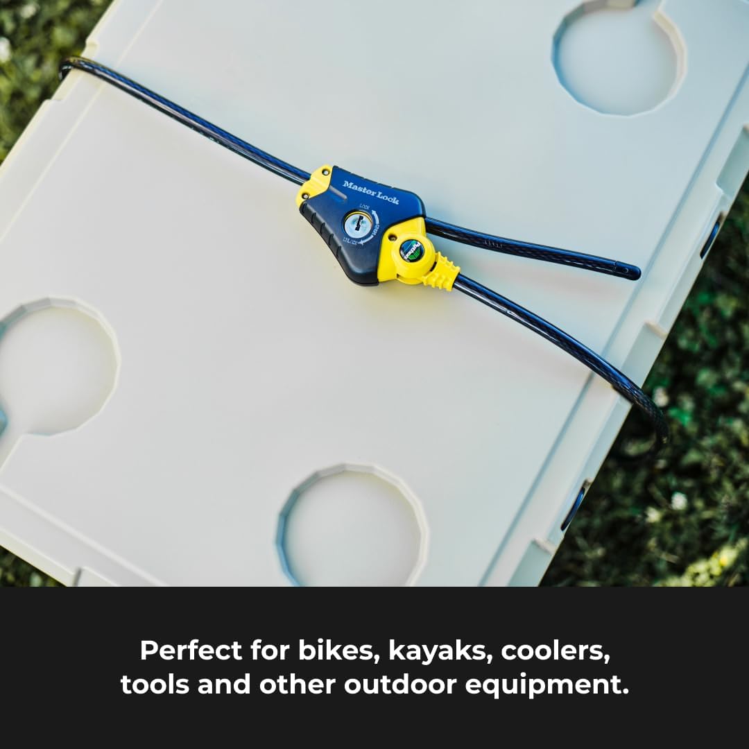 Master Lock Black and Yellow Python Cable Lock with Key